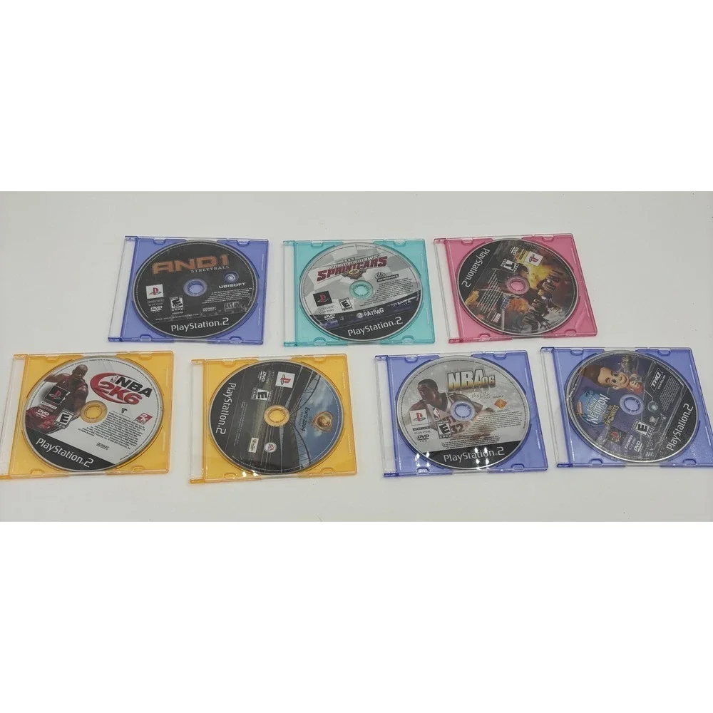 Sony PlayStation 2 PS2 Game Lot of 7 NBA 2K6 AND1 Jimmy Neutron Good Bundle